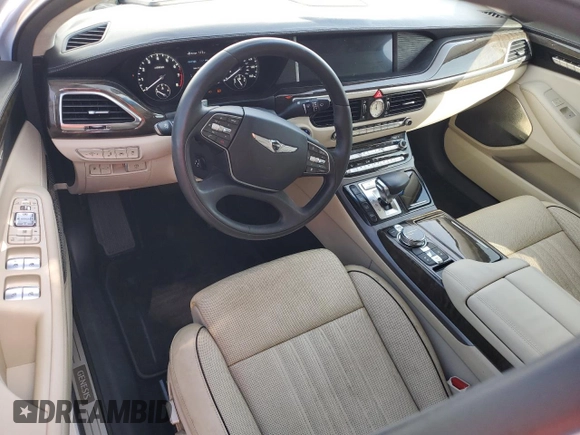 2019 Genesis G90 z VIN KMTF54JH1KU054539, wystawiony jako Copart lot #81937834 z przebiegiem 27 024 mil mil oraz Nie do naprawy • Non repairable. Historia ofert i sprzedaży dostępna na DreamBid. Obrazek 8.