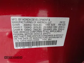 2023 Acura MDX w/A-Spec Package z VIN 5J8YE1H06PL006846, wystawiony jako IAAI lot #41877172 z przebiegiem 38 426 mil mil oraz . Historia ofert i sprzedaży dostępna na DreamBid. Obrazek 9.