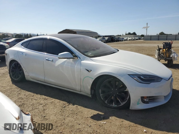 2017 Tesla Model S 60 with VIN 5YJSA1E19HF183845, listed as a Copart auction lot 58204205 with 150,701 mi miles and Salvage title. Bid and sale history available at DreamBid. Image 4.