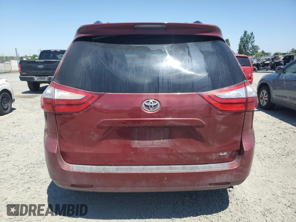 2017 Toyota Sienna LE Auto Access Seat with VIN 5TDKZ3DC3HS820585, listed as a Copart auction lot 64637025 with 288,501 mi miles and Clean title. Bid and sale history available at DreamBid. Image 6.