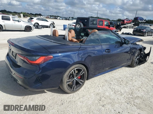 2023 BMW 4 Series M440i with VIN WBA53AT03PCL15153, listed as a Copart auction lot 47616645 with Not Provided miles and Salvage Title. Bid and sale history available at DreamBid. Image 3.