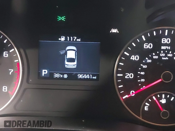 2019 Kia Optima LX with VIN 5XXGT4L39KG354118, listed as a IAAI auction lot 41621171 with 96,441 mi miles. Bid and sale history available at carsss.com. Image 7.