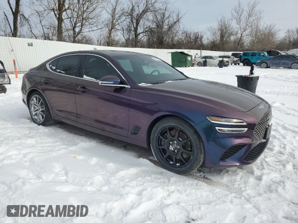 2023 Genesis G70 3.3T with VIN KMTG54TE8PU107865, listed as a Copart auction lot 45747995 with 13,348 mi miles and Salvage title. Bid and sale history available at DreamBid. Image 4.