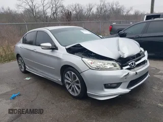 2014 Honda Accord Sport with VIN 1HGCR2F58EA093158, listed as a IAAI auction lot 41597368 with 121,990 mi miles and . Bid and sale history available at DreamBid. Image 1.