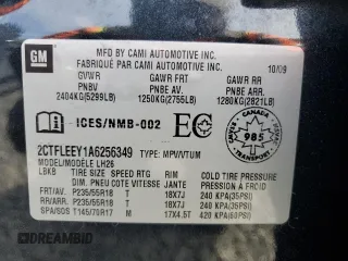 2010 GMC Terrain SLE-2 с VIN 2CTFLEEY1A6256349, выставлен на аукционе Copart как лот 68879104 с пробегом 137 000 миль миль и Списание • Salvage title. История ставок и продаж доступна на DreamBid. Изображение 13.