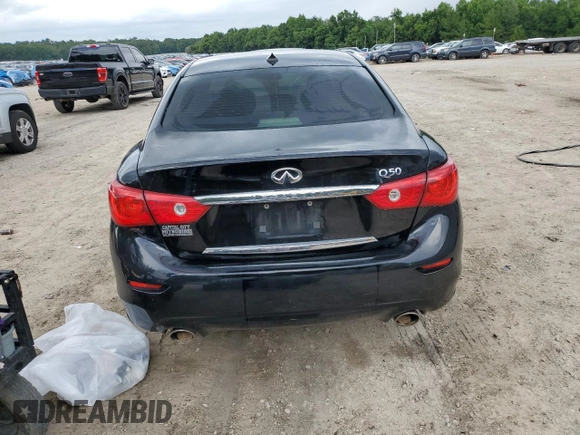 2014 Infiniti Q50 Premium with VIN JN1BV7AP6EM680844, listed as a Copart auction lot 60309715 with 182,173 mi miles and Salvage title. Bid and sale history available at DreamBid. Image 6.