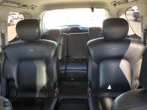 2012 Infiniti QX56 7-passenger with VIN JN8AZ2NF8C9515240, listed as a Copart auction lot 80625364 with 106,945 mi miles and Clean Title. Bid and sale history available at carsss.com. Image 10.
