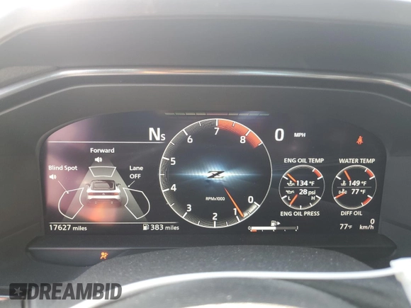 2024 Nissan Z Performance with VIN JN1BZ4BH3RM360302, listed as a Copart auction lot 50648515 with 17,627 mi miles and Salvage Title. Bid and sale history available at DreamBid. Image 9.