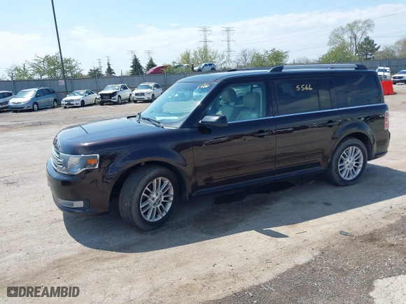 2013 Ford Flex SEL with VIN 2FMGK5C85DBD32796, listed as a IAAI auction lot 42095566 with 166,800 mi miles. Bid and sale history available at carsss.com. Image 2.