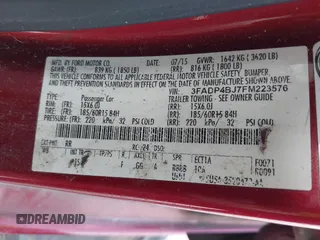 2015 Ford Fiesta SE z VIN 3FADP4BJ7FM223576, wystawiony jako IAAI lot #41505260 z przebiegiem 127 778 mil mil oraz . Historia ofert i sprzedaży dostępna na DreamBid. Obrazek 9.