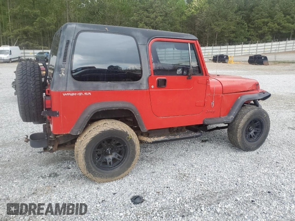 1995 Jeep Wrangler S with VIN 1J4FY19P4SP318216, listed as a Copart auction lot 52751605 with 241,154 mi miles and Salvage title. Bid and sale history available at DreamBid. Image 3.