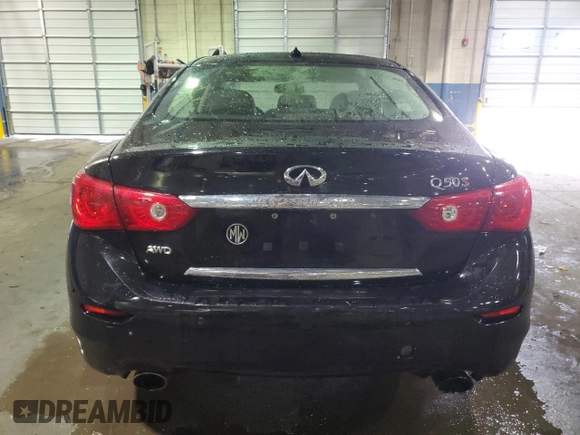 2014 Infiniti Q50 Premium with VIN JN1BV7AR6EM705632, listed as a Copart auction lot 46681505 with 92,869 mi miles and Salvage Title. Bid and sale history available at carsss.com. Image 6.