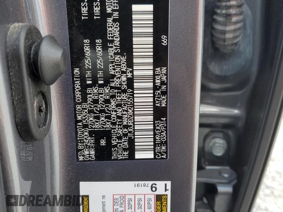 2021 Lexus NX with VIN JTJGJRDZXM2155719, listed as a Copart auction lot 53917345 with 72,716 mi miles and Non Repairable. Bid and sale history available at carsss.com. Image 14.