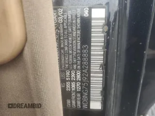 2002 Mercedes-Benz S 500 с VIN WDBNG75J92A288883, выставлен на аукционе Copart как лот 58529605 с пробегом 262 967 миль миль и Списание • Salvage title. История ставок и продаж доступна на DreamBid. Изображение 12.