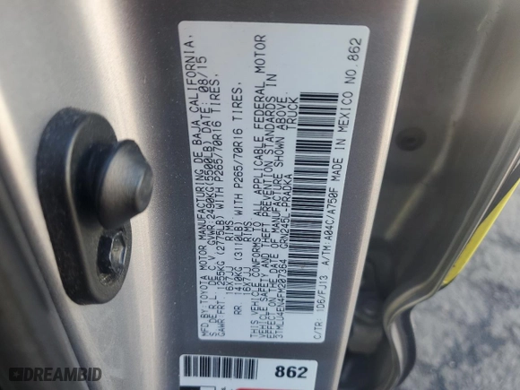 2015 Toyota Tacoma with VIN 3TMLU4EN4FM207364, listed as a Copart auction lot 49529025 with NaN miles and Salvage Title. Bid and sale history available at carsss.com. Image 14.