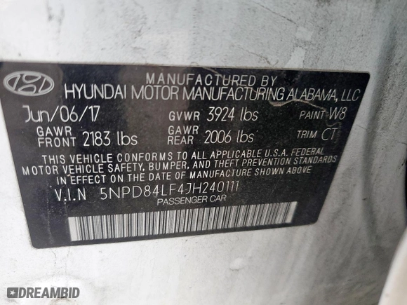 2018 Hyundai Elantra Value Edition with VIN 5NPD84LF4JH240111, listed as a Copart auction lot 51293185 with 91,263 mi miles and Salvage Title. Bid and sale history available at carsss.com. Image 15.