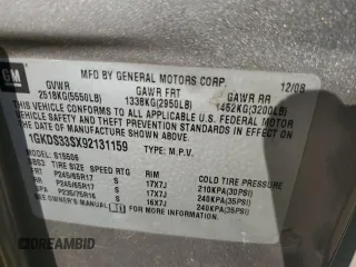 2009 GMC Envoy SLE with VIN 1GKDS33SX92131159, listed as a Copart auction lot 82487404 with 224,391 mi miles and Salvage Title. Bid and sale history available at carsss.com. Image 14.