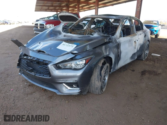 2019 Infiniti Q50 Luxe with VIN JN1EV7AP7KM516561, listed as a IAAI auction lot 41722072 with Not provided miles and . Bid and sale history available at DreamBid. Image 2.