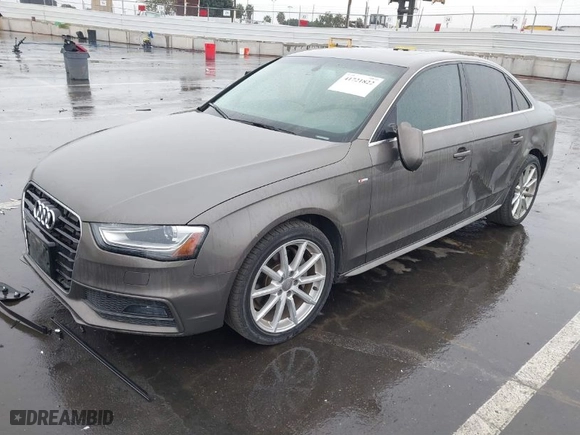 2014 Audi A4 Premium Plus with VIN WAUFFAFL2EN042337, listed as a IAAI auction lot 41721822 with 109,390 mi miles. Bid and sale history available at carsss.com. Image 2.