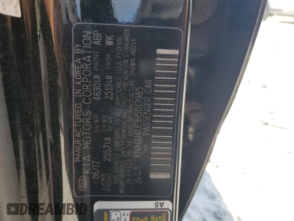 2017 Kia Optima Hybrid EX with VIN KNAGU4LE3H5017985, listed as a Copart auction lot 74908494 with 177,773 mi miles and Salvage Title. Bid and sale history available at carsss.com. Image 12.