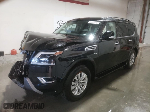 2022 Nissan Armada SV with VIN JN8AY2AC4N9162948, listed as a Copart auction lot 80630064 with 53,724 mi miles and Salvage Title. Bid and sale history available at carsss.com. Image 1.