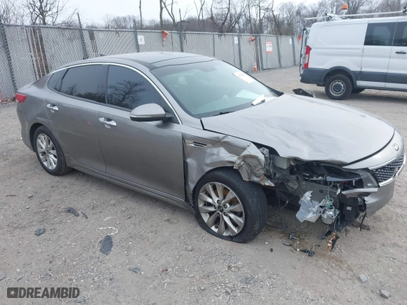 2016 Kia Optima EX with VIN 5XXGU4L33GG108511, listed as a IAAI auction lot 41355565 with 167,111 mi miles. Bid and sale history available at carsss.com. Image 1.