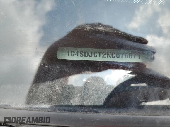2019 Dodge Durango R/T with VIN 1C4SDJCT2KC676671, listed as a Copart auction lot 55654095 with Not provided miles and Salvage title. Bid and sale history available at DreamBid. Image 13.
