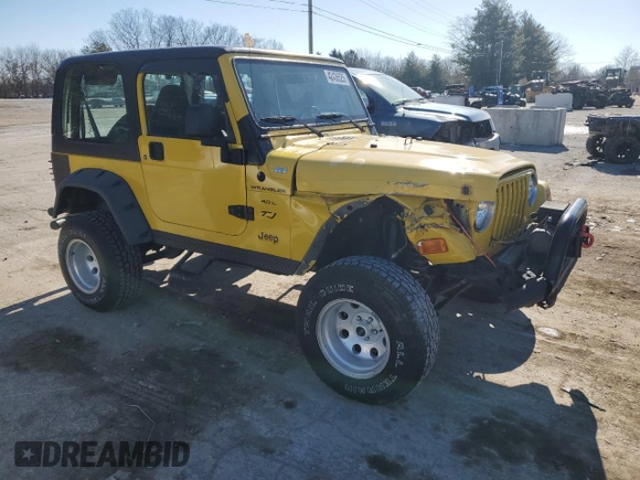 2002 Jeep Wrangler X with VIN 1J4FA39S22P707537, listed as a Copart auction lot 42436525 with 0 mi miles and Salvage Title. Bid and sale history available at carsss.com. Image 4.
