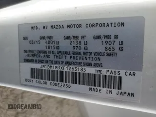 2015 Mazda 3 S Grand Touring with VIN JM1BM1M3XF1263185, listed as a Copart auction lot 41847175 with 157,301 mi miles and Salvage Title. Bid and sale history available at DreamBid. Image 14.