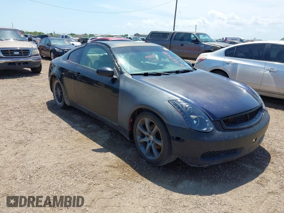 2004 Infiniti G35 Coupe w/Leather with VIN JNKCV54E74M807582, listed as a IAAI auction lot 41987481 with 116,471 mi miles. Bid and sale history available at carsss.com. Image 1.