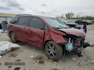 2017 Toyota Sienna SE with VIN 5TDXZ3DC5HS858275, listed as a Copart auction lot 53954505 with 38,870 mi miles and Salvage title. Bid and sale history available at DreamBid. Image 4.