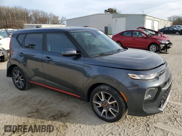 2021 Kia Soul GT-Line with VIN KNDJ63AUXM7788708, listed as a Copart auction lot 49803175 with 47,564 mi miles and Salvage Title. Bid and sale history available at DreamBid. Image 4.