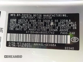 2008 Toyota Camry z VIN 4T1BB46K48U057742, wystawiony jako IAAI lot #42334365 z przebiegiem 210 090 mil mil oraz . Historia ofert i sprzedaży dostępna na DreamBid. Obrazek 9.