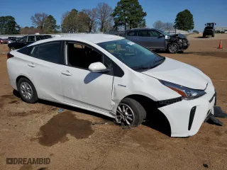 2021 Toyota Prius L Eco with VIN JTDKAMFU7M3136038, listed as a Copart auction lot 48774605 with 0 mi miles and Salvage Title. Bid and sale history available at carsss.com. Image 4.