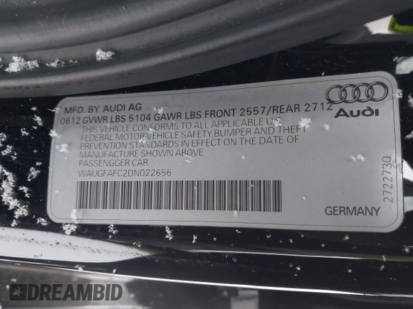 2013 Audi A6 Premium Plus z VIN WAUGFAFC2DN022656, wystawiony jako IAAI lot #41555265 z przebiegiem 93 656 mil mil oraz . Historia ofert i sprzedaży dostępna na DreamBid. Obrazek 9.