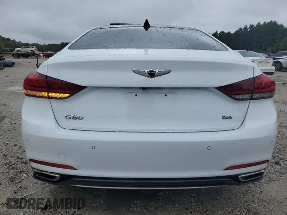 2018 Genesis G80 3.8L with VIN KMHGN4JE0JU235280, listed as a Copart auction lot 71687644 with 66,137 mi miles and Salvage Title. Bid and sale history available at carsss.com. Image 6.