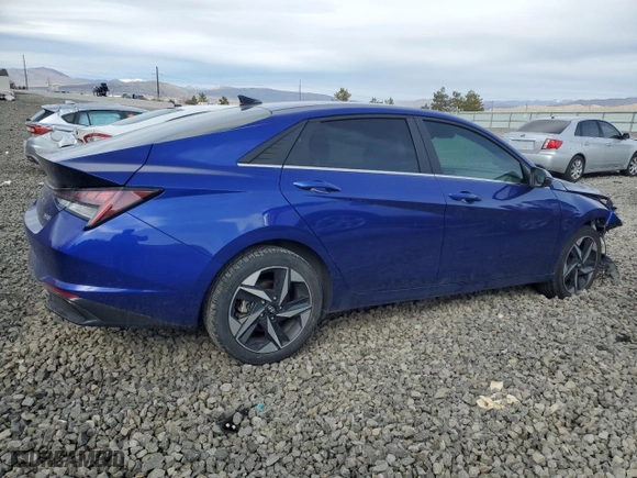 2022 Hyundai Elantra Hybrid Limited with VIN KMHLN4AJ0NU021262, listed as a Copart auction lot 49834985 with 33,782 mi miles and Salvage Title. Bid and sale history available at carsss.com. Image 3.