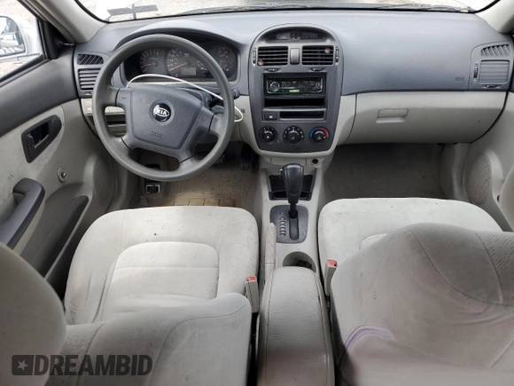 2004 Kia Spectra LX with VIN KNAFE121245031019, listed as a Copart auction lot 52960135 with 183,016 mi miles and Salvage Title. Bid and sale history available at carsss.com. Image 8.