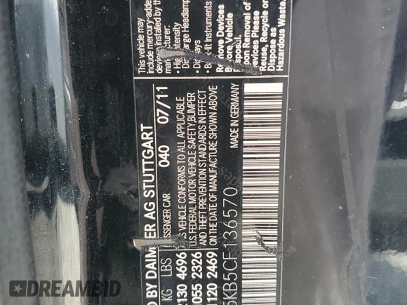 2012 Mercedes-Benz E 350 with VIN WDDKJ5KB5CF136570, listed as a Copart auction lot 62937825 with 145,825 mi miles and Clean title. Bid and sale history available at DreamBid. Image 12.