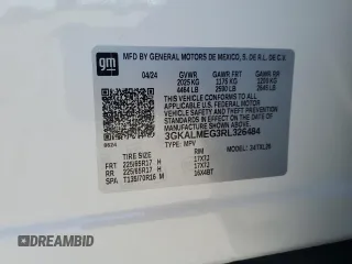 2024 GMC Terrain SLE with VIN 3GKALMEG3RL326484, listed as a Copart auction lot 58089895 with 14,497 mi miles and Salvage title. Bid and sale history available at DreamBid. Image 14.