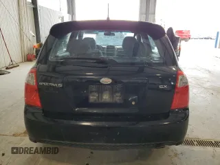 2007 Kia Spectra with VIN KNAFE161375009514, listed as a Copart auction lot 51656405 with 137,418 mi miles and Salvage Title. Bid and sale history available at carsss.com. Image 6.