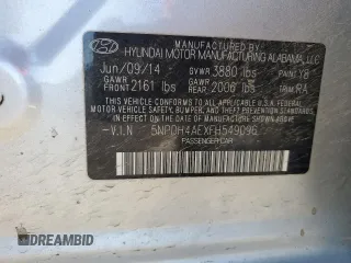 2015 Hyundai Elantra SE with VIN 5NPDH4AEXFH549096, listed as a Copart auction lot 83113014 with 163,449 mi miles and Salvage Title. Bid and sale history available at DreamBid. Image 14.