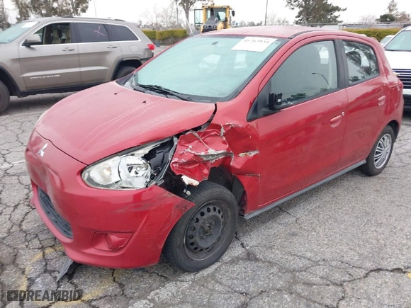 2015 Mitsubishi Mirage DE with VIN ML32A3HJ0FH045392, listed as a IAAI auction lot 41765934 with 61,847 mi miles. Bid and sale history available at carsss.com. Image 2.