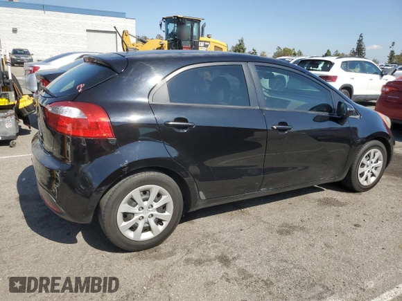 2012 Kia Rio LX with VIN KNADM5A3XC6015728, listed as a Copart auction lot 54952215 with 186,348 mi miles and Salvage Title. Bid and sale history available at DreamBid. Image 3.