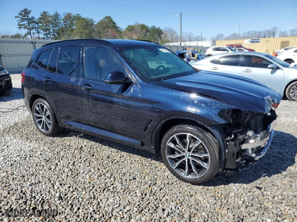 2021 BMW X3 sDrive30i with VIN 5UXTY3C02M9G53550, listed as a Copart auction lot 47470035 with 52,800 mi miles and Salvage Title. Bid and sale history available at carsss.com. Image 4.