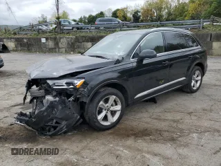 2021 Audi Q7 Premium with VIN WA1AJAF7XMD026559, listed as a Copart auction lot 74048224 with 59,648 mi miles and Salvage Title. Bid and sale history available at carsss.com. Image 1.