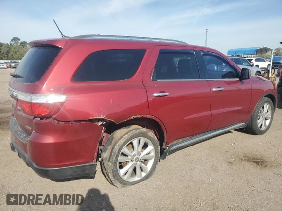 2013 Dodge Durango Crew with VIN 1C4RDHDG9DC539674, listed as a Copart auction lot 50587395 with 110,077 mi miles and Salvage Title. Bid and sale history available at carsss.com. Image 3.