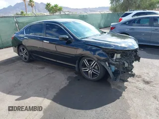 2016 Honda Accord Sport with VIN 1HGCR2F55GA037486, listed as a IAAI auction lot 42639409 with 91,214 mi miles and . Bid and sale history available at DreamBid. Image 1.