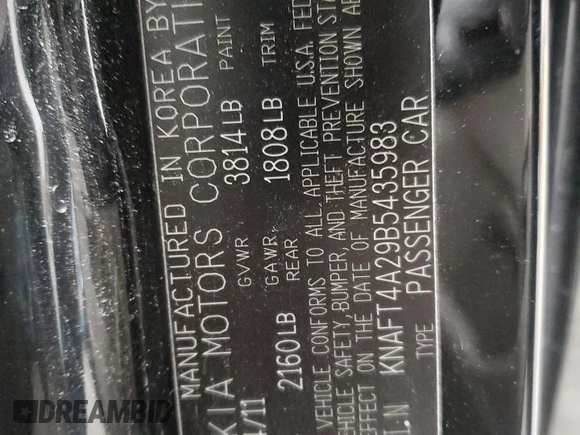 2011 Kia Forte LX with VIN KNAFT4A29B5435983, listed as a Copart auction lot 87684015 with 118,201 mi miles and Non Repairable. Bid and sale history available at carsss.com. Image 12.