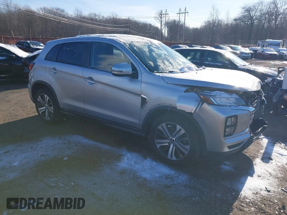 2020 Mitsubishi Outlander Sport SE 2.0 with VIN JA4AP4AU7LU028801, listed as a IAAI auction lot 41138636 with 105,709 mi miles. Bid and sale history available at carsss.com. Image 1.